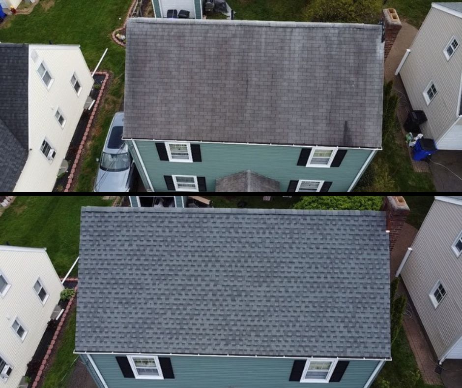 workers ripping roof