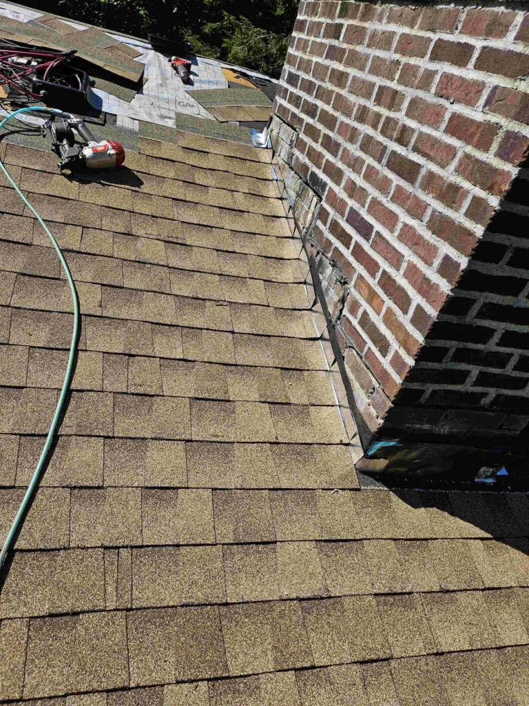 workers ripping roof