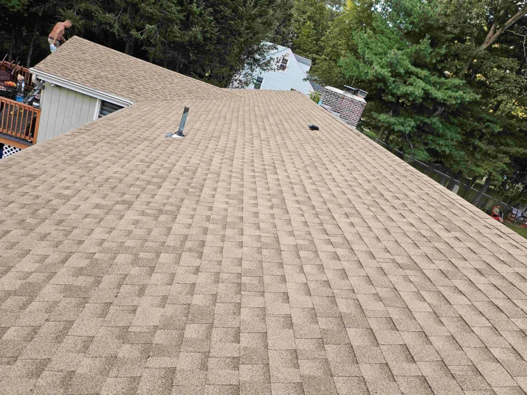 workers ripping roof