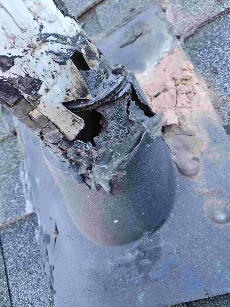 workers ripping roof
